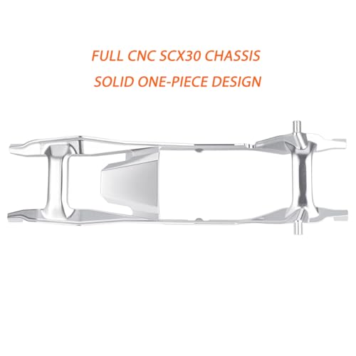 ONE-PIECE CNC SCX30 Chassis Aluminum Frame Rails for Axial SCX30 1/30 RC Crawler, 4x4 Ford Bronco Jeep Wrangler JLU Upgrade Part (Silvery) - color: Silvery