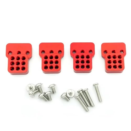 Rc Upgrade Spare For MN D90 D91 For WPL B1 B14 B16 B24 C14 C24 B36 1 Set Metal Adjustable Shock Absorber Bracket Extension RC Car Spare Parts(Red) - color: Red
