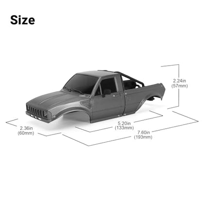 INJORA IR60-24 Body for SCX24 C10 Bronco Wrangler Base Camp 4Runner (Grey) - color: Grey