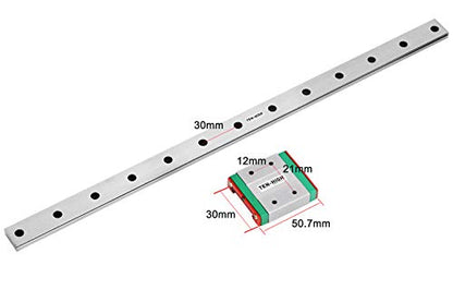 TEN-HIGH MGW9 50mm Linear Guide Rail Linear Motion Slide Rails Linear Motion Products, for 3D Printer and CNC Machine, 2pcs Rails + 2pcs MGW9C Block Bearings (Widened Rail) - size: 50mm, style: MGW9