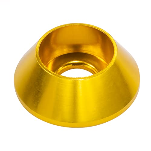[60PCS] M3 Cone Cup Counterbore Washers, Anodized Aluminum Alloy, Head Washers Gaskets Cup Shim for Screw RC/FPV/PC/Drone/Mechanical Accessories Model Parts, Golden - color: Golden, size: M3