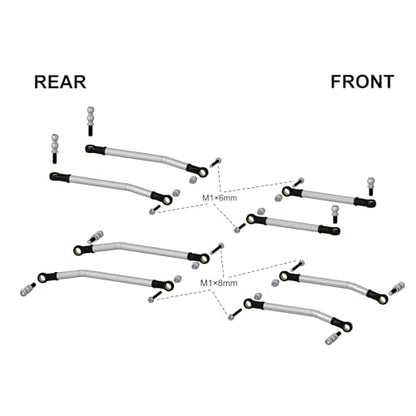 INJORA Stainless Steel High Clearance Chassis Links for 1/30 Axial SCX30