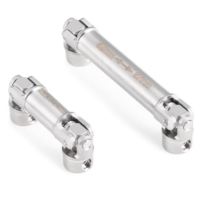 Heavy-Duty Drive Shaft Front Rear Center Shaft with D Shaped Hole Stainless Steel Drive Shaft for TRX4M TRX4M High Trail K10 F150 1/18 RC Crawler Car Upgrade Parts Accessories, 2PCS