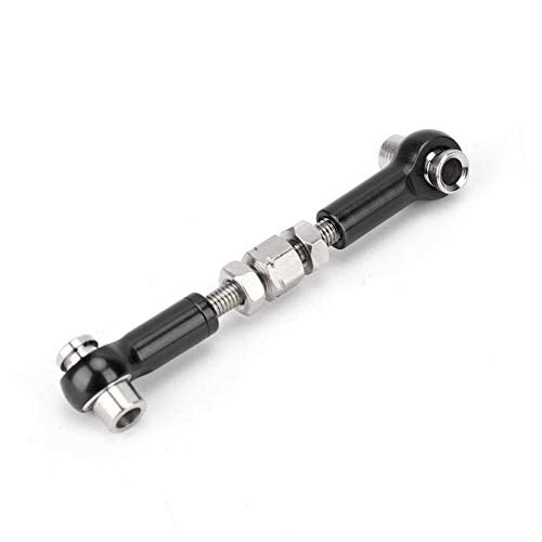 RC Servo Links, Adjustable Tie Rods Steering Linkage Set for 1/10 1/12 Scale RC Cars, Trucks, Buggies Compatible (Black)
