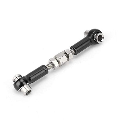 RC Servo Links, Adjustable Tie Rods Steering Linkage Set for 1/10 1/12 Scale RC Cars, Trucks, Buggies Compatible (Black)