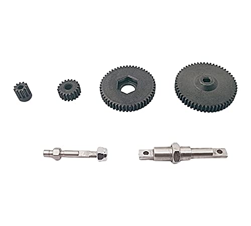 Heavy Duty Steel RC Transmission Gear Set Gearbox Gear for Axial SCX24 | RC Transmission Gear Set Metal Gearbox Gear with Shaft and Motor Gear for Axial 1/24 SCX24 Series Upgrades Part
