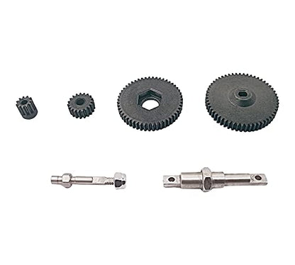 Heavy Duty Steel RC Transmission Gear Set Gearbox Gear for Axial SCX24 | RC Transmission Gear Set Metal Gearbox Gear with Shaft and Motor Gear for Axial 1/24 SCX24 Series Upgrades Part
