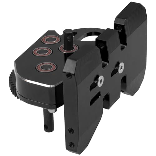 ShareGoo Aluminum 2Low Gearbox Middle Transmission w/Overdrive Gear for LCG Chassis Compatible with Axial SCX10 II III 90046 Capra TRX4 1/10 RC Crawler (Black) - color: Black