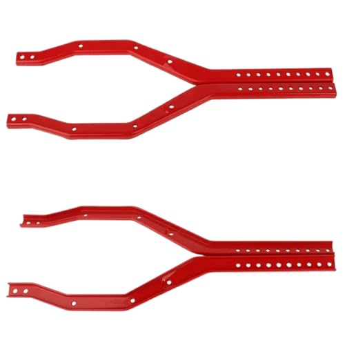for Axial for SCX10 III for Gladiator for Wrangler 1/10 Heavy Duty Wheelbase Adjustable Metal for Chassis Frame Rail Set RC Crawler Upgrade Part RC Car Upgrade Part(Red) - size: Red