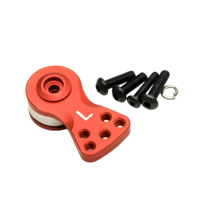Aluminum Alloy 25T Servo Saver 3 Holes/5 Holes Adjustable Servo Horn 25T Adjustable Arm Compatible with Futaba Tamiya Servos 1/10 Tra-xxas RC Car Boat Helicopter Upgrades (Red-L) - color: Red-l