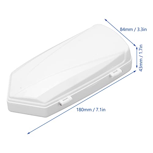 RC Car Roof Carrier Box, Simulation RC Roof Trunk Luggage Suitcase Storage Box with Stickers & Mounting Brackets for 1/10 1/8 RC Car Parts (White)