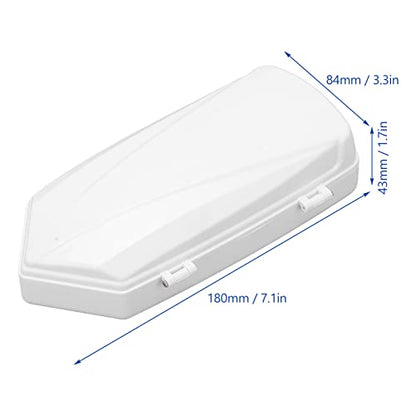 RC Car Roof Carrier Box, Simulation RC Roof Trunk Luggage Suitcase Storage Box with Stickers & Mounting Brackets for 1/10 1/8 RC Car Parts (White)