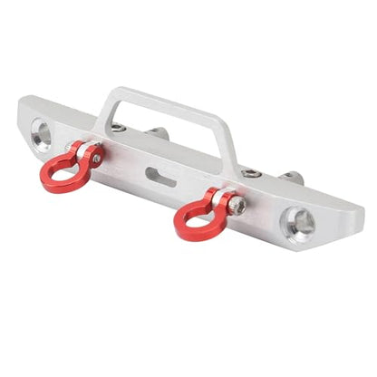 1/24 RC Car Front Bumper, Aluminum Alloy Metal Bumper Upgrade Parts Accessories with 2 Screw for SCX24 90081 RC Crawler Car (Silver) - color: Silver