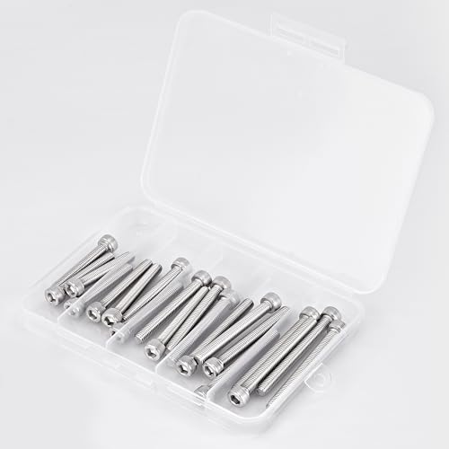 M6 x 40mm 45mm 50mm 55mm 60mm Hex Socket Head Cap Screws Bolts 304 Stainless Steel Metric Machine Allen Hex Drive, Fully Threaded, Assortment Kit 25PCS - size: M6 x 40/45/50/55/60mm (25PCS)
