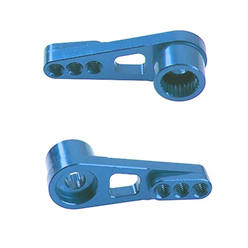 3Pack ShareGoo 25T Servo Horn Steering Arm Compatible with Futaba Savox HSP Power HD Servos Motor Compatible with Wltoys A949 A959-B A969 A979 K929 1/18 RC Car (Blue) - color: Blue