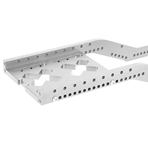 Aluminum Alloy RC Car Chassis Frame Set, 1/10 RC Chassis with Front Rear Bumpers, Heavy Duty Metal Frame for SCX10 D90 1/10 RC Crawler, Upgrade Kit with Mounting Screws Accessories (Silver) - color: Silver