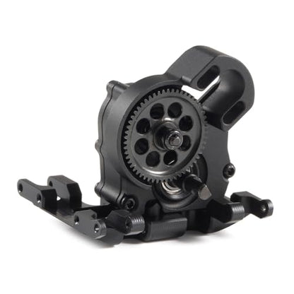 21% Overdrive MR24 Billet Transmission with Delrin Skid Plate, Black | Fit for SCX24 Custom Build Brushless 1/24 RC Crawler Comp Rigs - color: Black