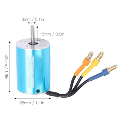 2838 4500KV Brushless Motor and ESC Combo Set, 4-Pole Sensorless Motor with 35A ESC and Heat Sink for 1/14 1/16 1/18 RC Car Truck