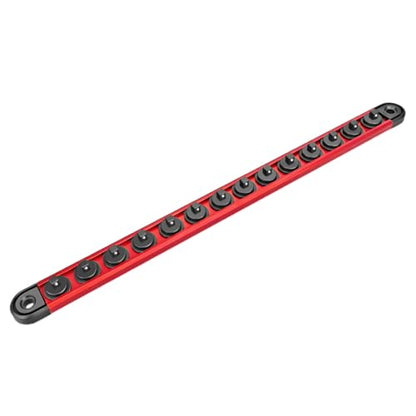 Magnetic Socket Organizer, 1/4" Heavy Duty Aluminum Metric & SAE Socket Rail Organizer, 360° Swivel Clips Socket Holder, Automotive Garage Drive Socket Tray Tool Holds 14 Sockets (1/4) - size: 1/4