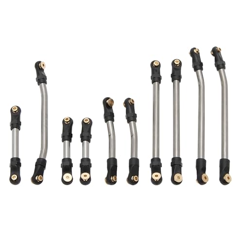 MEUS Racing SCX24 Links High Clearance Chassis Links & Steering Links Set for Axial 1/24 SCX24 Deadbolt AXI90081 B17 AXI00004 RC Crawler (Titanium Alloy) - color: Titanium
