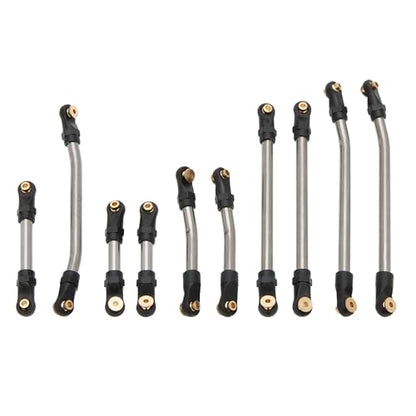 MEUS Racing SCX24 Links High Clearance Chassis Links & Steering Links Set for Axial 1/24 SCX24 Deadbolt AXI90081 B17 AXI00004 RC Crawler (Titanium Alloy) - color: Titanium