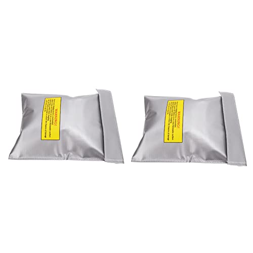 2Pcs Battery Safe Bag Fire Retardant Storage Pouch with Charging Hole for RC Drone Car Boat Hobbyist Protection