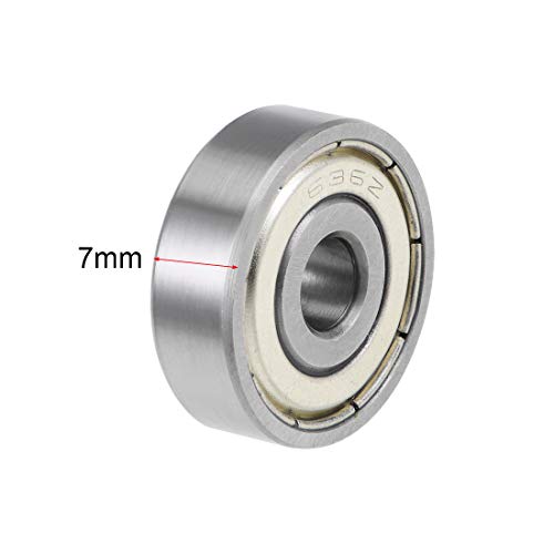 uxcell 636ZZ Deep Groove Ball Bearings Z2 6mm X 22mm X 7mm Double Shielded Carbon Steel 2pcs - size: 6mmx22mmx7mm