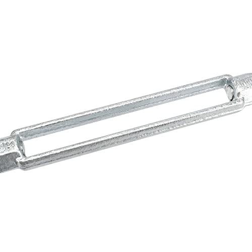 4 Pack M12 Galvanized Steel Turnbuckle, 1/2 Inch Heavy Duty Jaw and Jaw Turnbuckle, Weather Resistant Forged Turnbuckle for Tension Cable, Rope, Chain, 2200 lbs Working Load