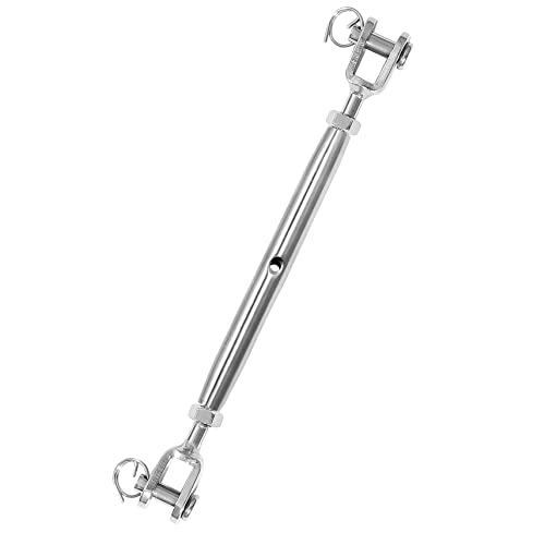 5PCS M5 Jaw and Jaw Turnbuckle, Stainless Steel Turnbuckle Heavy Duty Turn Buckle, 3050lbs Working Load Limit, Durable for Wire Rope Cable - style: Jaw & Jaw-M-5