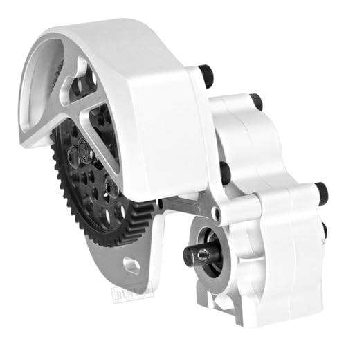 Transmission Gearbox Upgrades Part for 1/10 SCX10, SCX10 II 90046,90047,AX10 RC Crawler Truck,Aluminum Center Transmission Gearbox Hops up,Silver - color: Silver for Upgrades