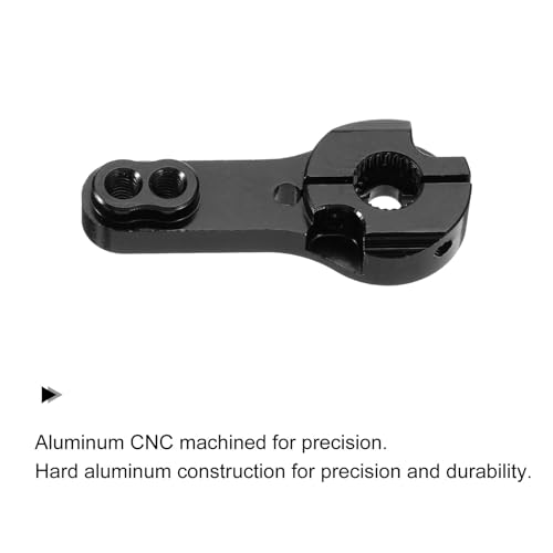 MECCANIXITY Aluminum Alloy 25T Steering Servo Arm Horn Black for DIY RC Car/Boat/Airplane Boat Accessories 2 Pcs - color: Black