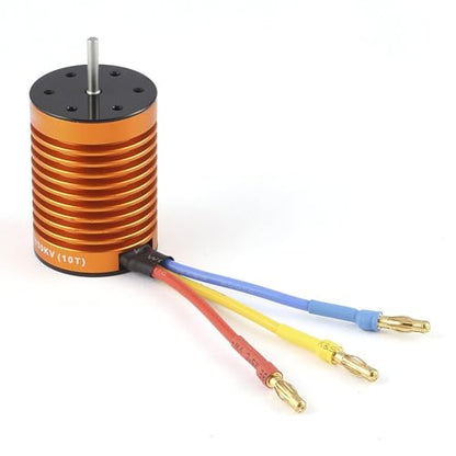OCDAY 10T 3930KV 4 Poles Sensorless Brushless Motor and 60A ESC for RC Car Truck Boat, Suitable for All 1/10 Scale Chassis