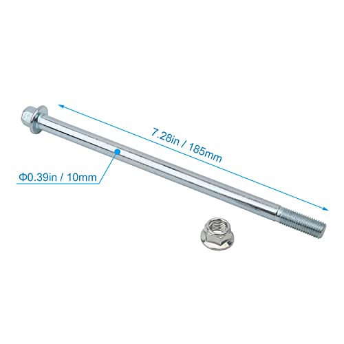 Mokuo 10mm 185mm Front Rear Axle Fit for Motorcycle Pit Dirt Bike Moped Scooter QUAD ATV Mini Bike Parts - size: 10-185