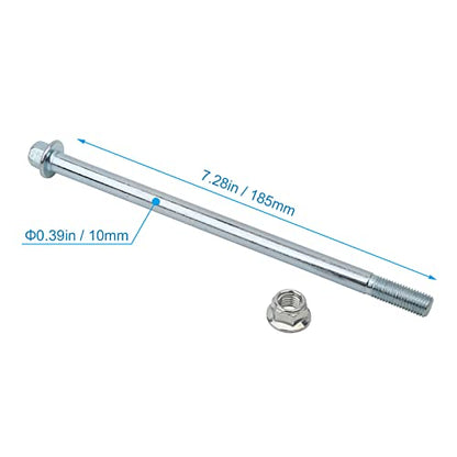 Mokuo 10mm 185mm Front Rear Axle Fit for Motorcycle Pit Dirt Bike Moped Scooter QUAD ATV Mini Bike Parts - size: 10-185