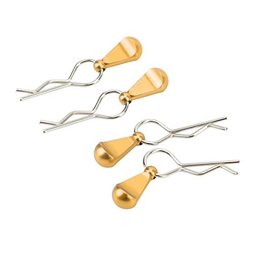 RC Car Body Clips Pull Tabs1/1 RC Body Clips Pins with Pull TabsBody with Tabs for 1/8 Car, /1RC Pins Tabs High Strength 4Pcs Great Durability (Gold) - color: Gold
