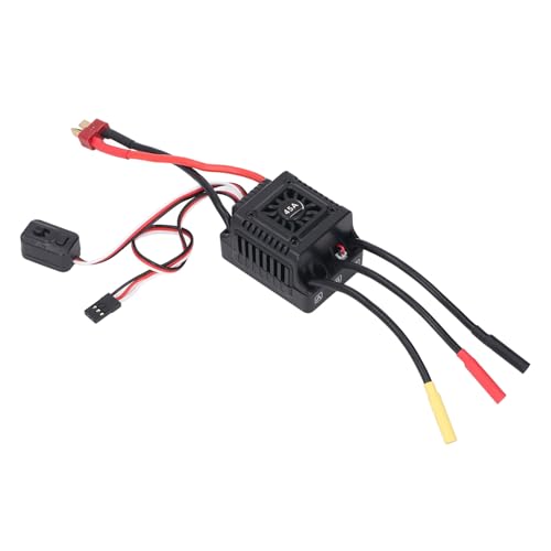 Brushless RC ESC Water Proof Electronic Speed Controller for 1/10 1/12 1/14 1/16 RC Cars, 2 to 3S Lipo Battery Compatible, High Performance, Easy Installation (45A)