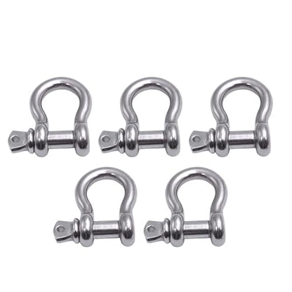 316 Stainless Steel Bow Shackle with Oversized Screw Pin, Marine-Grade Hardware for Anchor Lines, Towing, Dinghies, Canoes, Trailers, Utility Tie-Downs & Off-Road Recovery - size: 3/4" with 7/8" Pin 4.4T WLL, style: 05-Pack