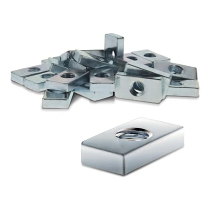 8020, 14131, 15 40 45 Series Steel M8 Slide-in Economy T Nuts Hardware Block Nuts for 1.5", 40mm, and 45mm Series Aluminum Extrusions 80/20 Profiles (25 Pack)