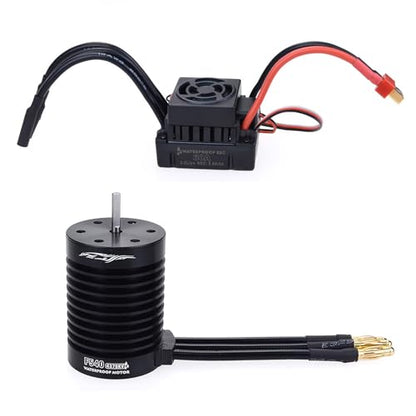 Aluminum Waterproof Brushless Motor F540 4370KV w/60A ESC Combo Set Upgrade Parts for 1/10 1/12 RC Car