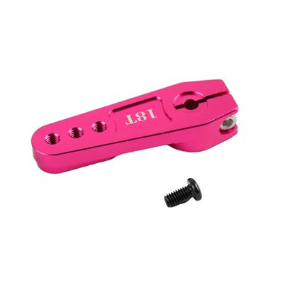 Aluminum Steering Servo Horn, Pink, 18T, 2 Pack, for 60KG 80KG 150KG Servo Motor, RC Car Truck Robot Boat Models, 3 Holes