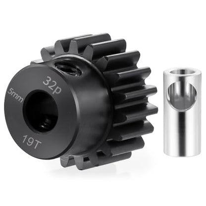 Steel 32P 5mm Pinion Gear 19T Motor Gears for RC Car Upgrade Parts | 1/5 1/6 1/8 1/10 1/14 1/16 1/18 Buggy Monster Truck Drift Off-Road Crawler - size: 19T