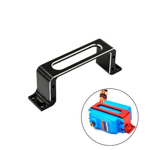 1PC RC Airplane Aluminum Alloy Servo Mounting Bracket Fixed Frame for RC Plane Helicopter Boat DIY Model Toy Fixed Wing Parts (Black) - color: Black