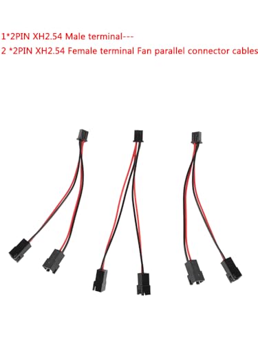 5Pcs 3D Printer Mainboard Y Splitter 1 to 2 Extension Connector Wires Cooling Fan XH2.54 Terminal Connector Cables