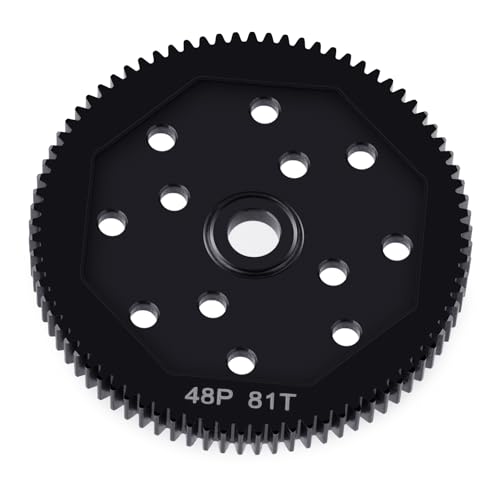 LSG Steel Spur Gear 66T 72T 81T 84T 48P Hardened Steel Upgrades Main Gear for Team Associated DR10 RC10 B4 B5 T4 T5 (81T) - size: 81T