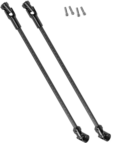 Free to Cut Length Drive Shaft Axles Upgrades Part for 1/10 LCG DIY RC Crawler SCX10 I SCX10 II SCX10 III TRX4 Capra,2PCS #45 Steel Universal Joint Driveshaft,Black - color: Black (Free to Cut Length Drive Shaft)