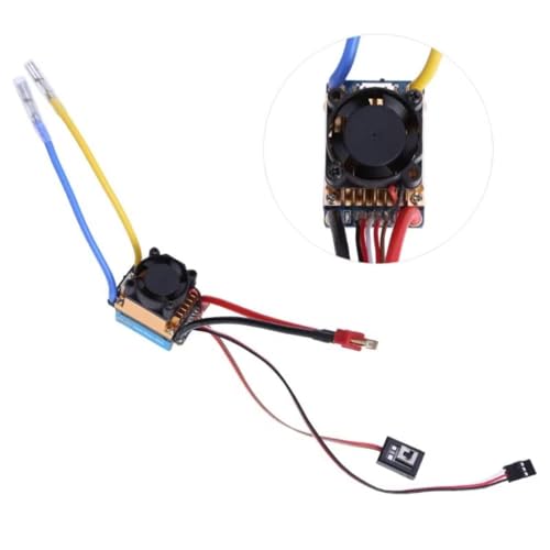 ESC Part For 1/10 320A RC Car 5-13V Waterproof 3S 60A Brushed Motor ESC Electronic Speed Controller Repair Upgrade Accessories Parts Replacement(With cooling fan) - size: With cooling fan