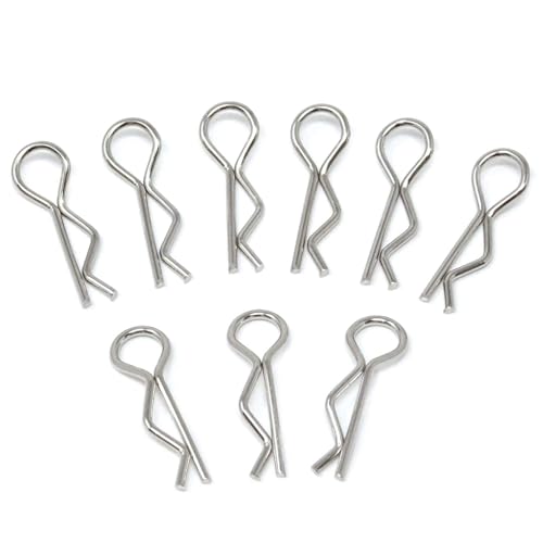 100PCS 1/16 Metal Car Truck Buggy Shell Body Clips Pins Silver Car Body Clips for for RC Vehicles (1/16)