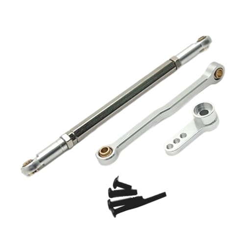 Servo Link Rod Metal Steering Rod High Strength RC Car Push Rods Linkage Rod End for 1:12 99S MN78 Trucks DIY, Silver - color: Silver