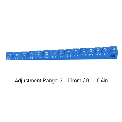 RC Ride Height Gauge 1/10, RC Camber Gauge Aluminum Alloy RC Ride Height and Camber Gauge Kit for 1/10 RC Drift Car, 0.1 to 0.4in Adjustment Range (Blue) - color: Blue