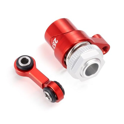 Servo Saver Arm 25T Steering Drag Link for Tra-xxas 1/16 Mini Maxx | 2S 1/10 4WD Ford GT 4-TEC 2.0 3.0 RC Car Upgrade Red 7075 Aluminum - color: Red